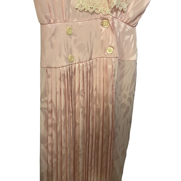 Vintage Pink Short Dress with Lace and Beads size 11 - Picture 2 of 8